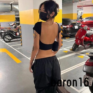 Áo Thun croptop Tay Ngắn Hở Lưng Dáng Thời Trang Mùa Hè Rũ Cho Nữ