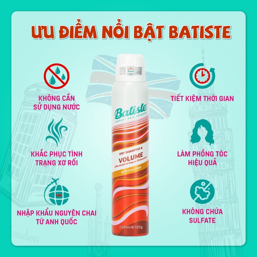 Ảnh Dầu Gội Khô Batiste Dry Shampoo Loại Bỏ Dầu Nhờn, Nhiều Hương 50ml/200ml Phồng Tóc Tức Thì Daily Beauty 3