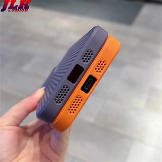 [JLK] Heat Dissipation Magnetic Case for iPhone 15 Pro Max 12 13 14 Plus Cooling Breathable Luxury Wireless Charging Cover