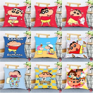 Crayon Shin-chan Vỏ Gối Vuông Hoạt Hình Dễ Thương Ngắn Sang Trọng & Polyester Gối Phòng Ngủ Sofa Đệm Trang Trí Nhà Gối (Không Có Lõi Gối)