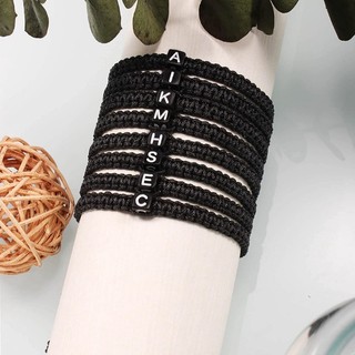 Vòng Tay Dây Bện Mặt Khắc 26 Chữ Cái Làm Quà Tặng Ngày Của Mẹ / Mẹ / Bạn Gái