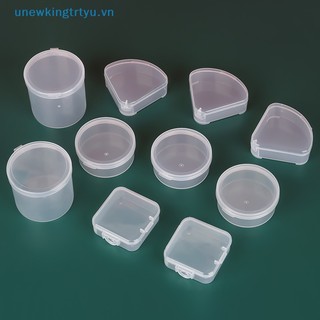 Unewtyu Hộp Nhựa Trong Suốt Đựng Mút Trang Điểm Hình Tam Giác / Tròn / Vuông Tiện Dụng
