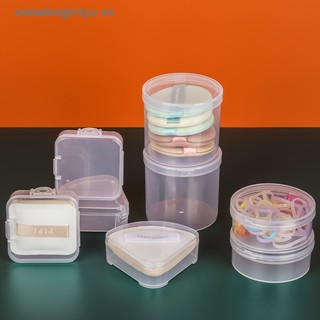 Unewtyu Hộp Nhựa Trong Suốt Đựng Mút Trang Điểm Hình Tam Giác / Tròn / Vuông Tiện Dụng