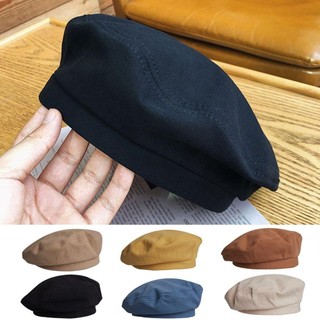 Mũ Họa Sỹ Cotton Màu Trơn, Phong Cách Retro Xuân Thu Đông