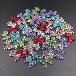 20 Chiếc 15 * 19 Mm Chất Liệu DIY Handmade Trang Sức Bông Tai Phụ Kiện Acrylic Đính Hạt Nhiều Màu Trong Suốt Nơ