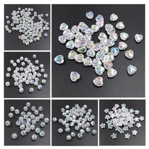 Set 20 / 50 Hạt Nhựa 6-10mm Xỏ Lỗ Dùng Để Làm Đồ Trang Sức Thủ Công