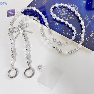 [DTA] Dây Đeo Điện Thoại Di Động Dây Đeo Ngang Nơ Hạt Bạc Dây Điện Thoại Cho Dây Cổ Chống Mất PO