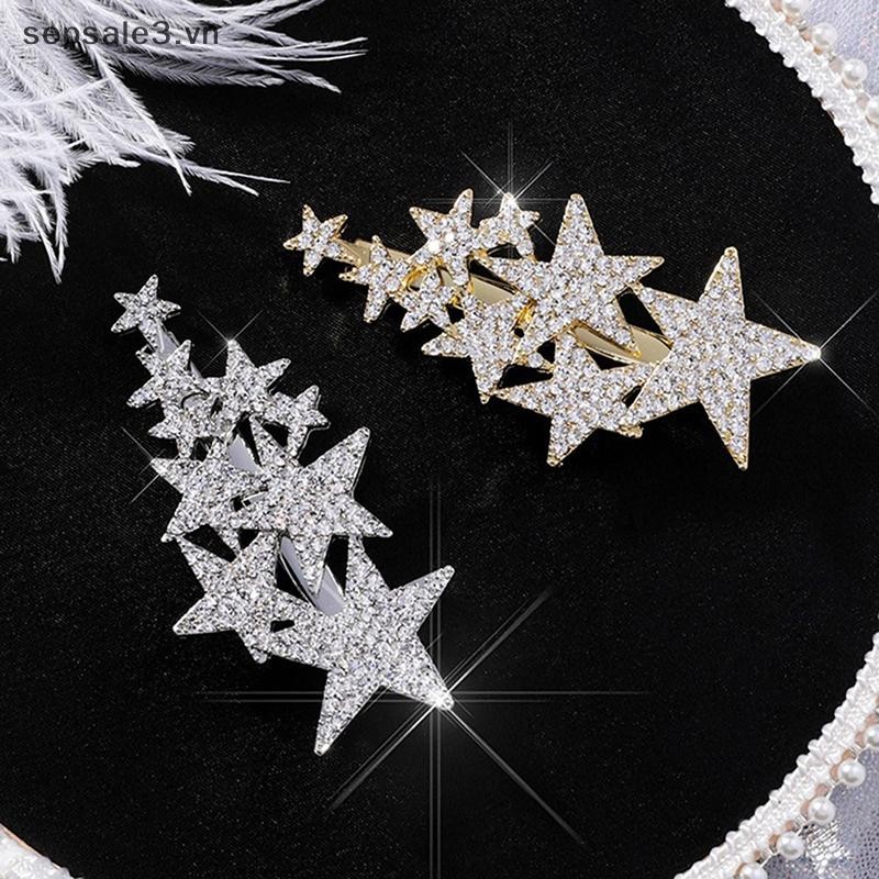 # Vn # Kẹp Tóc Pentagram Kim Cương Giả Nữ Tạo Kiểu Tóc Lấp Lánh Sáng Bóng Kẹp Tóc.