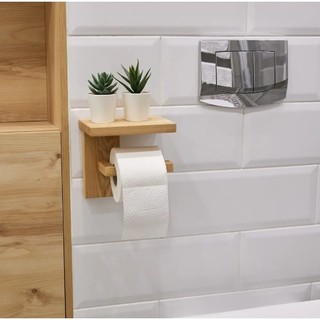 Giá kệ gỗ tự nhiên để giấy vệ sinh, kệ để đồ toilet decor, treo trường trong nhà tắm, nhà vệ sinh