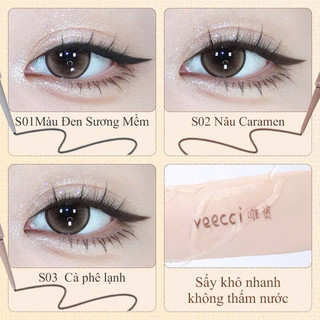 [ VEECCI] Bút Kẻ Mắt VEECCI, Bút Kẻ Mắt Ngòi 1.3mm Màu Đen Mờ Tự Nhiên Không Thấm Nước Và Lâu Trôi 50mg