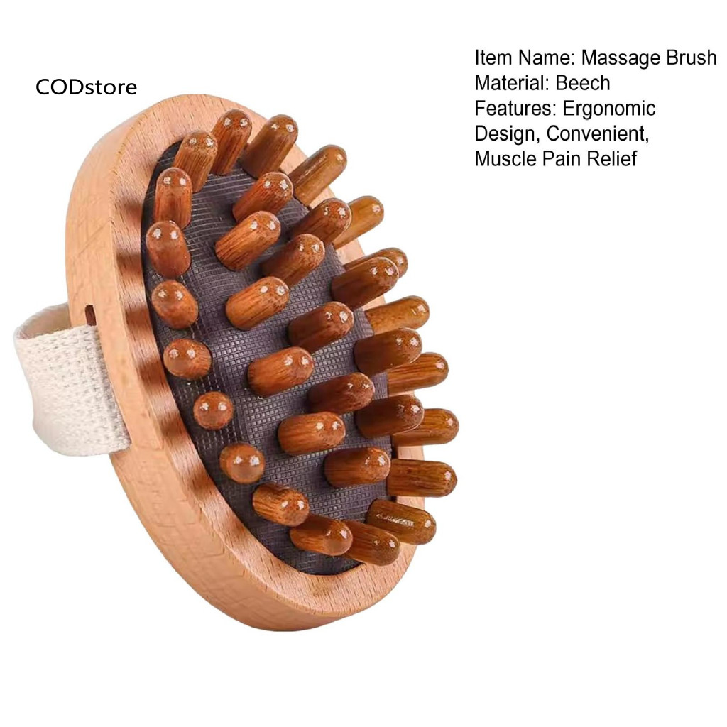 Kdc Bàn chải Massage mô sâu Máy mát xa làm mịn Cellulite Bàn chải Massage trị liệu bằng gỗ tự nhiên để loại bỏ Cellulite mỡ bụng Dụng cụ giảm đau cơ cho người mua Đông Nam