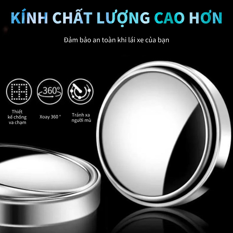 Gương Cầu Lồi Ô Tô Mở Rộng Góc Nhìn Dễ Dàng Quan Sát Chống Điểm Mù Bộ 2 Gương Cầu Lồi Có Thể Điều Chỉnh Tầm Nhìn