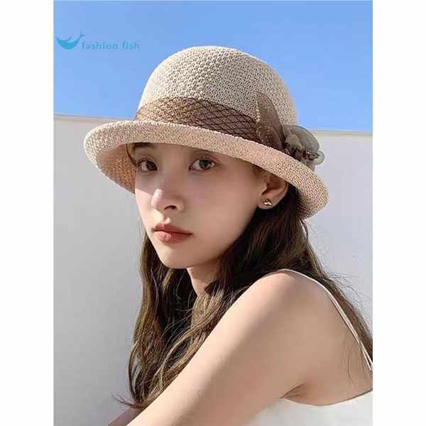 Thời Trang Anh Hoa Top Nón Nữ Mùa Hè Che Nắng Mũ Chống Nắng Pháp Uốn Mũ Chống Nắng Ngoài Trời Gạc Nồi Nón