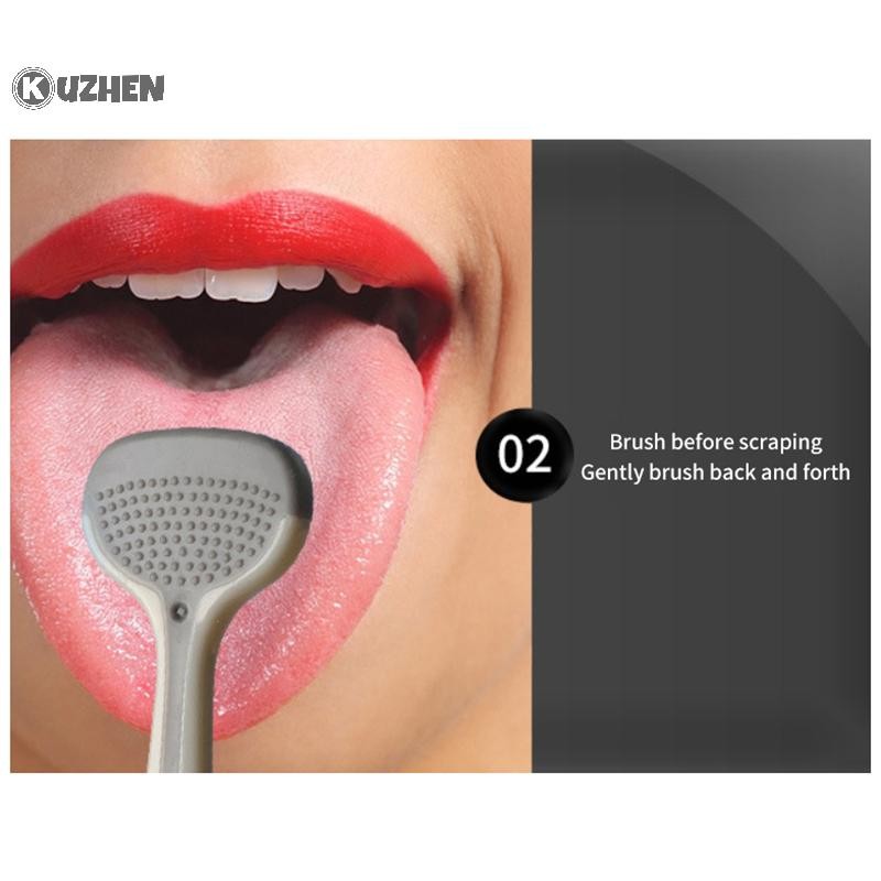 Kuzhen Ba Hiệu Ứng Lưỡi Cạp Lưỡi Cạo Tấm Bàn Chải Làm Sạch Răng Miệng Có Thể Tái Sử Dụng Hơi Thở Tươi Răng Miệng Vệ Sinh Chăm Sóc Dụng Cụ Vệ Sinh HOT