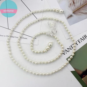 Sund Ngọt Nơ Đầm Ngọc Trai Dây Thắt Lưng Kim Cương Giả Thắt Lưng Nữ Ngọc Trai Thắt Lưng Dây Xích Thắt Lưng Bé Gái Đầm Cưới Phụ Kiện VN