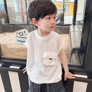 Mùa Hè Phong Cách Mới Bé Trai Bỏ Túi Áo Vest Không Tay Trẻ Em Phiên Bản Hàn Quốc Rời Mềm Mại Thoáng Khí Bé Gái Áo