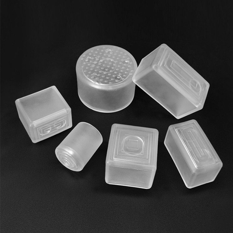 Tròn / Hình Chữ Nhật Trong Suốt Ống Cắm Nắp Ống Bảo Vệ Lỗ PVC Đầu Nắp Nội Thất Bàn Chân Đầu Ghế Chân Miếng Lót Bảo Vệ Bao