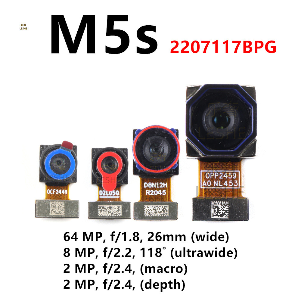 Mặt Trước Lưng Chính Camera Cho Xiaomi Poco M5s M5 Mặt Trước Selfie Mặt Sau Camera Lớn Flex Cáp Thay Thế Một Phần 2207117BPG,