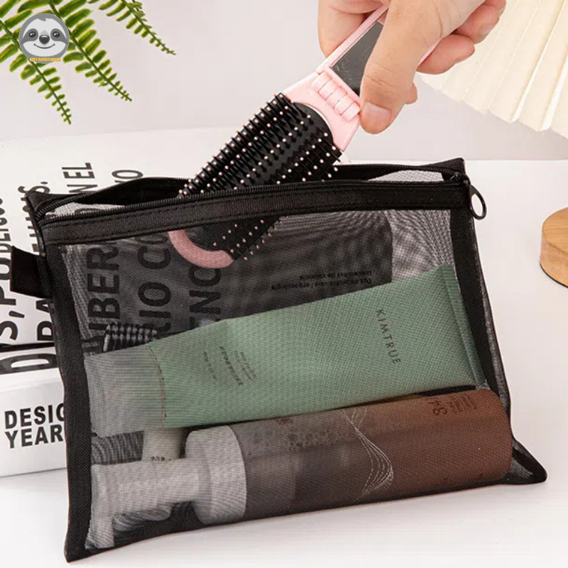 Phong cách Nhật Bản Muji Style / Túi lưu trữ lưới Nylon / Hộp đựng bút chì đơn giản / Túi đựng mỹ phẩm du lịch di động / Túi lưới lưu trữ văn phòng phẩm
