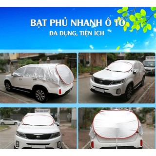 Bạt che nửa xe ô tô chống nắng, Bạt phủ cách nhiệt tráng nhôm cao cấp