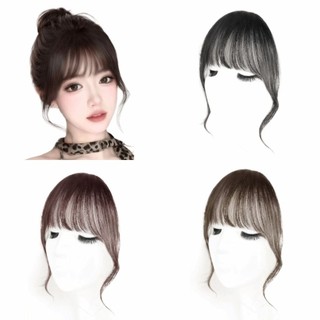 WEETW Tóc Con Người Air Bangs, Tự Nhiên Xoăn Nổ Tóc, Vintage Đen Nâu Áo Nỉ Tóc Vô Hình Mặt Trước Viền Nữ