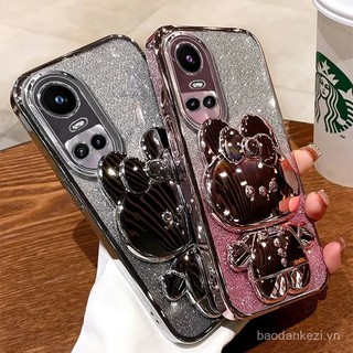 Ốp Lưng Gương Thỏ Cho OPPO Reno 13 12 Pro 11 F Reno 10 Pro Plus Reno 7 8T 4G 5G A3 A58 A38 A78 Vỏ Bảo Vệ Địa chấn