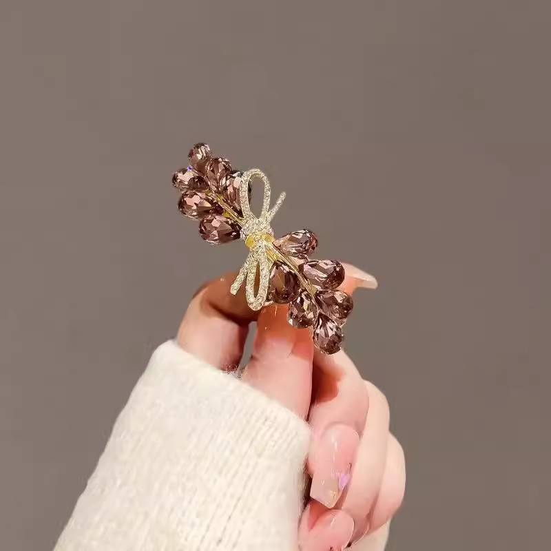 MAUROPOLI - Tai lúa mì pha lê đầy đủ kim cương, kẹp tóc phong cách mới, cao cấp và thời trang