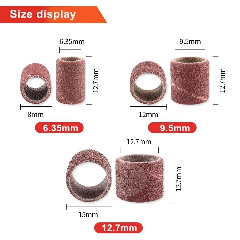 50 / 100 Chiếc 80 120 150 180 240 320 400 600 Grit Chà Nhám Ban Nhạc Cho Dremel Tay Cho Điện Mini Góc Mài Chà Nhám Mandrels