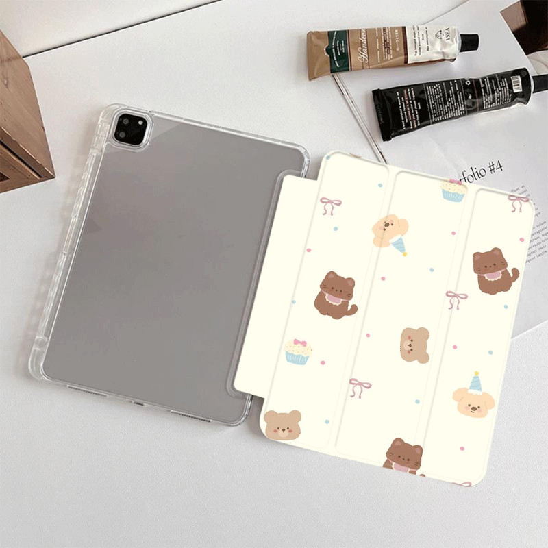 Ốp Bảo Vệ Cho iPad 10th air 11 inch 2025 A16 gen11th 2024 pro11 pro 12.9 Gen5 / 6 Air5 / 6 / 7 Air1 / 2 Gen7 / 8 / 9th Mini4 / 5 / 6 air 13 inch Phim Hoạt Hình Dễ Thương Trong Suốt Vỏ Máy Tính Bảng