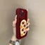 Ốp điện thoại di động thêu sang trọng màu đỏ may mắn + mặt dây chuyền cho iPhone16 Pro MAX 15 14 13 12 11 Pro MAX IXS MAX XR XS 7 8 plus camera chống sốc chống rơi mặt sau mềm
