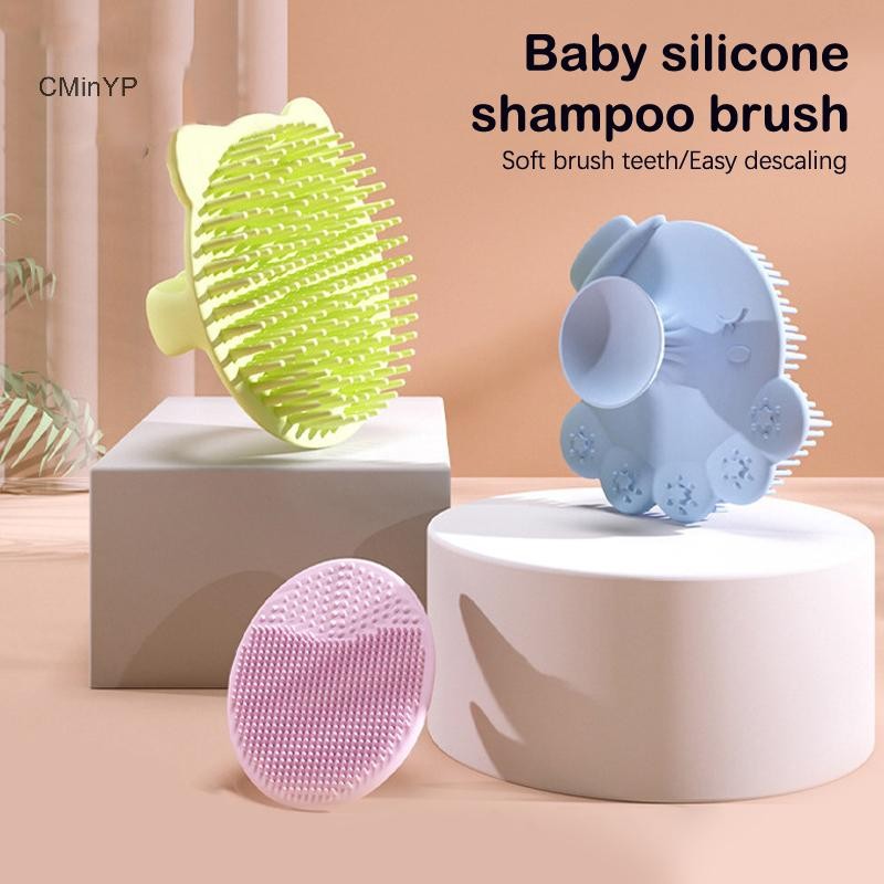 CMinYP Silicone Dầu Gội Bàn Chải Cho Trẻ Sơ Sinh Silicone Mềm Tắm Trẻ Em Bàn Chải Tắm Rửa Tóc Massage Bàn Chải Tắm Vinh Quang