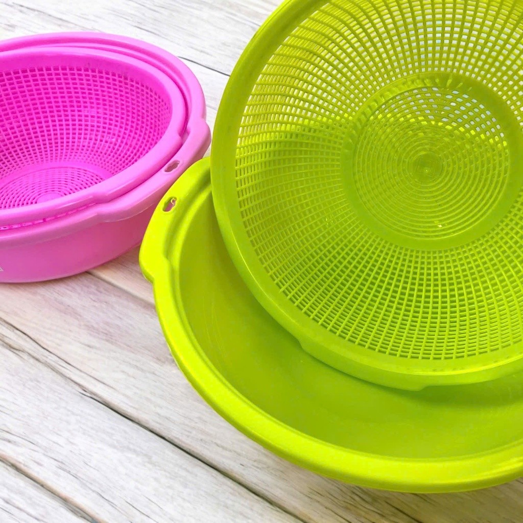 Bộ Thau Rổ Tròn Vinh Nam Plastic Thau Rổ Dùng Đựng Thực Phẩm Rau Củ Size Lớn Trung Bé 113-114-115