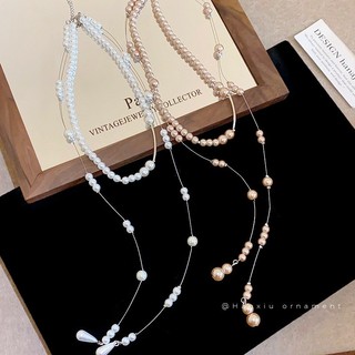 Vòng cổ ngọc trai dài dành cho nữ retro thanh lịch và thời trang chuỗi xương đòn phụ kiện khí chất cao cấp