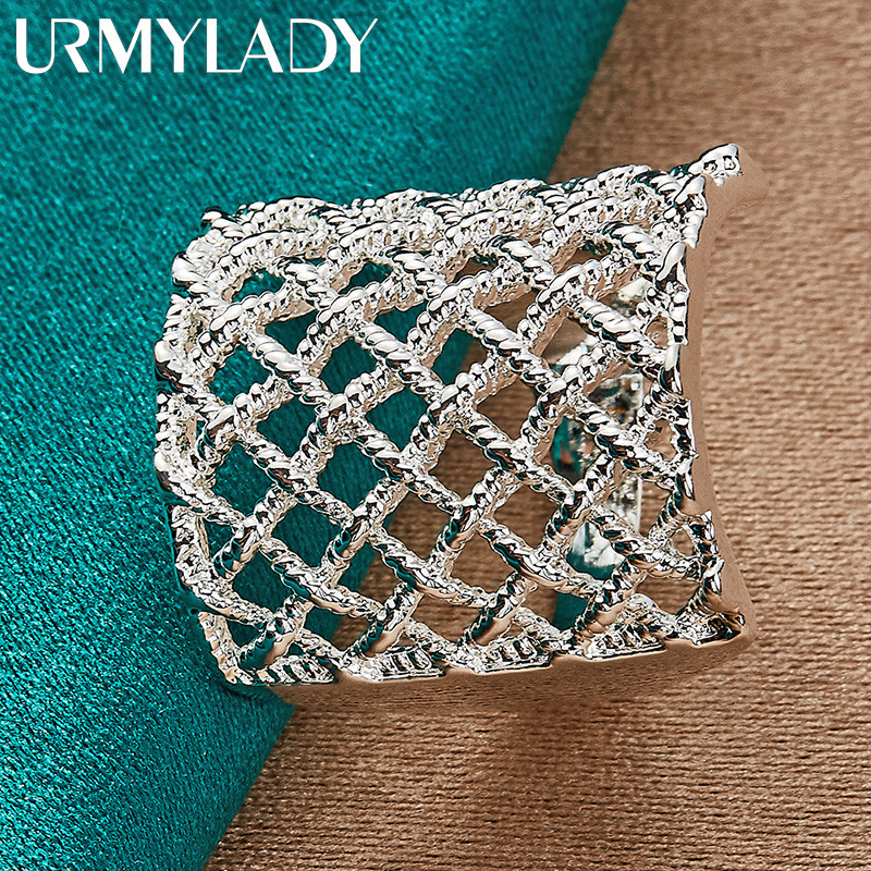 URMYLADY Bạc 925 Reticular 6-10 # Nhẫn Nữ Tiệc Cưới Thời Trang Quyến Rũ Trang Sức