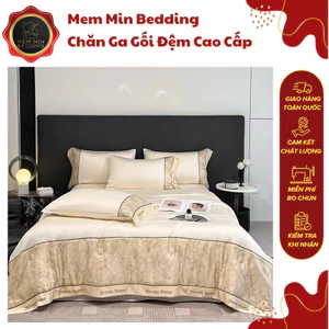Bộ Chăn Ga Gối Chất Liệu Phi Lụa Thoáng Mát, Mềm Mại Không Nhăn Rúm - MemMinbedding Luxury