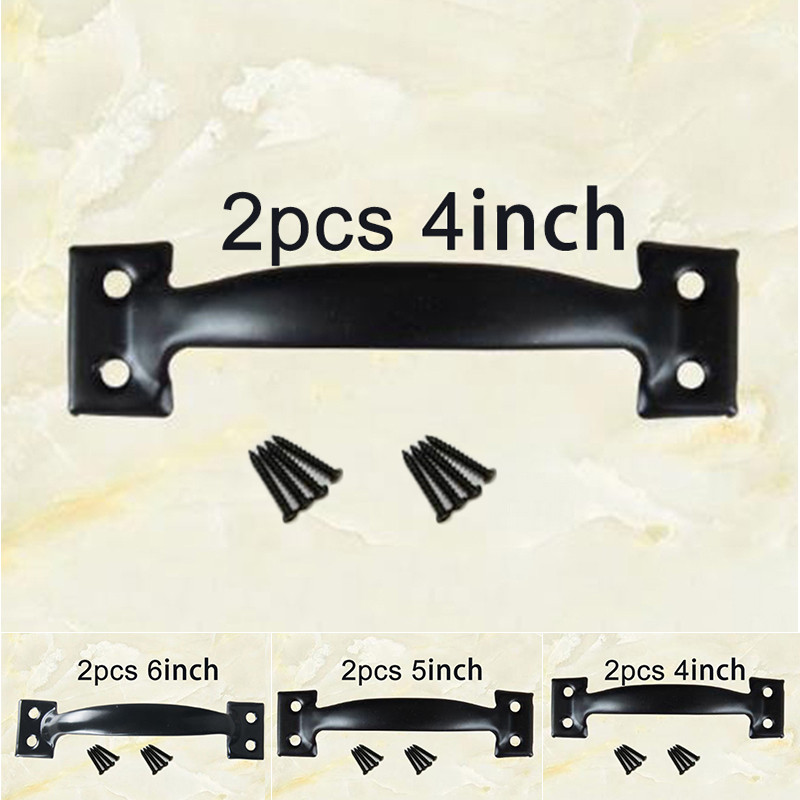 2 Chiếc Tay Nắm Cửa + 8 Chiếc Ốc Vít Barn Tay Nắm Cửa Cổng Tay Cầm Kéo Cho Trượt Cửa Barn Cổng Nhà Để Xe Sheds Đen
