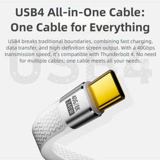 Cáp OUSXA USB4 Type-C, Cáp dữ liệu USB-C 40Gbps PD 240W, Dây sạc Chip đánh dấu điện tử ngắn phổ thông 8K 60HZ Truyền dữ liệu