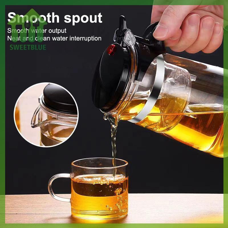 SWEET Bộ Ấm Trà Thủy Tinh Dày Bền Chịu Nhiệt, Lọc Trà, Hộp Đựng Trà Thơm, Homeware n