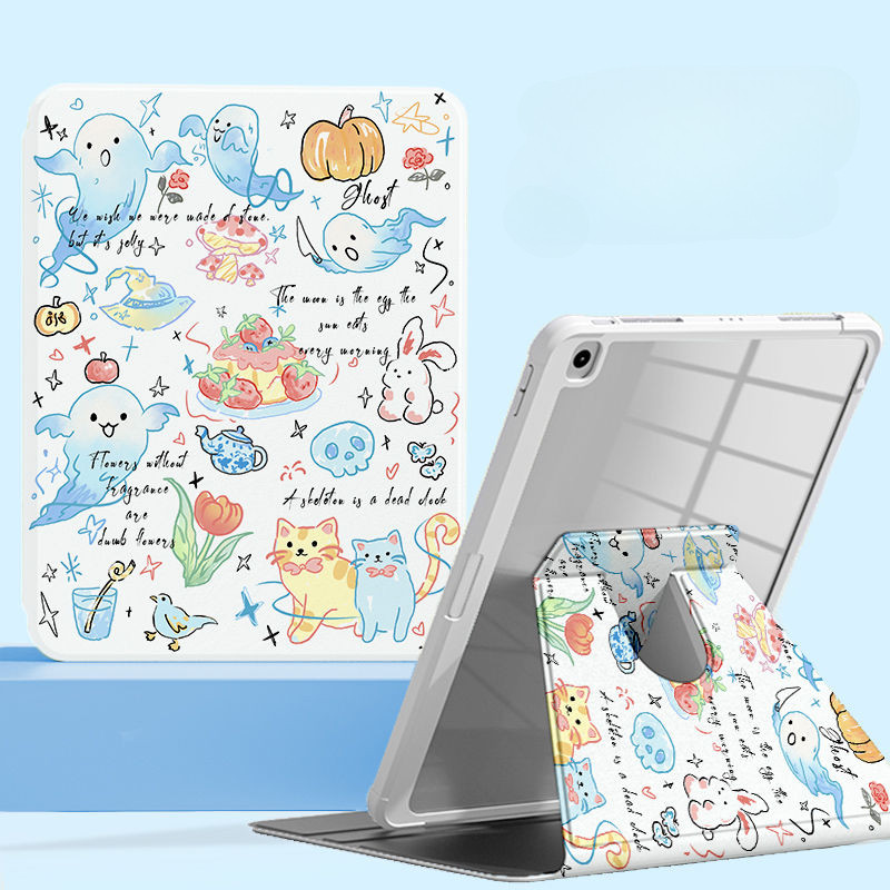 Ốp lưng máy tính bảng cho Samsung Galaxy S9 FE + S10 FE + S10ULTRA Tab S6 lite 2024 S7 + / S8 + / S7FE A9 + Tab A7 lite 8.7inch Vỏ bảo vệ hoạt hình dễ thương