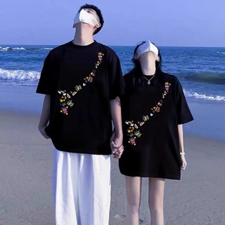 HIIXIIVI 2025 Thương Hiệu Mới 100% Cotton Unisex Áo Thun Nữ Tay Ngắn Nam Nữ Baggy Cổ Tròn In Hình Độc Đáo Cặp Đôi Tee