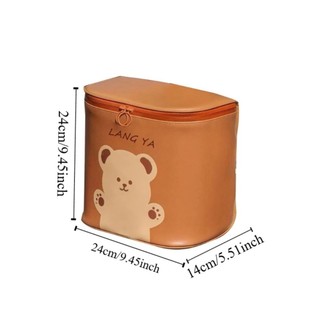 Túi tay lái xe đạp da PU, túi treo trước tháo rời nhanh, thiết kế hoạt hình, phù hợp xe đạp/xe điện