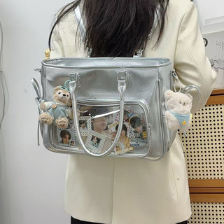 Túi đựng itabag da bạc dung tích lớn có thể chứa thẻ ánh sáng