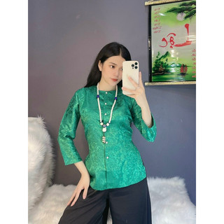 [Bà Ba bộ ] bà ba tết kèm quần đen , bà ba cổ tròn tay dài