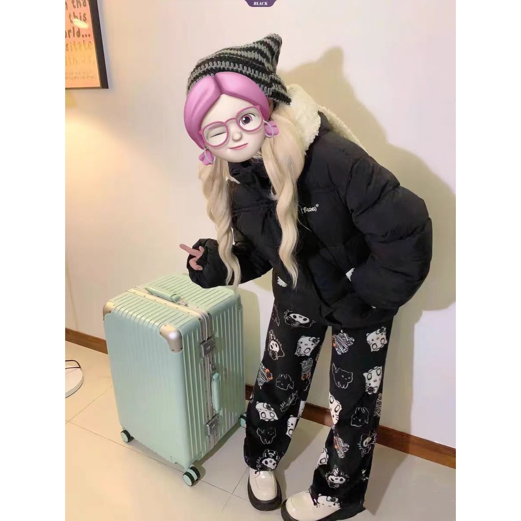 Hoạt Hình Người Nhện HelloKitty Flannel Pyjama Quần Thu Đông Quần Rời Dày Đệm Ấm Áp Quần Nhà [BL]
