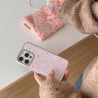 Ốp Lưng Cứng Tương Thích Với iPhone 13 13Pro 13ProMax 14 14Pro 14ProMax 15 15Pro 15ProMax 16 16Pro 16ProMax Ốp Họa Tiết Ngôi Sao Màu Hồng