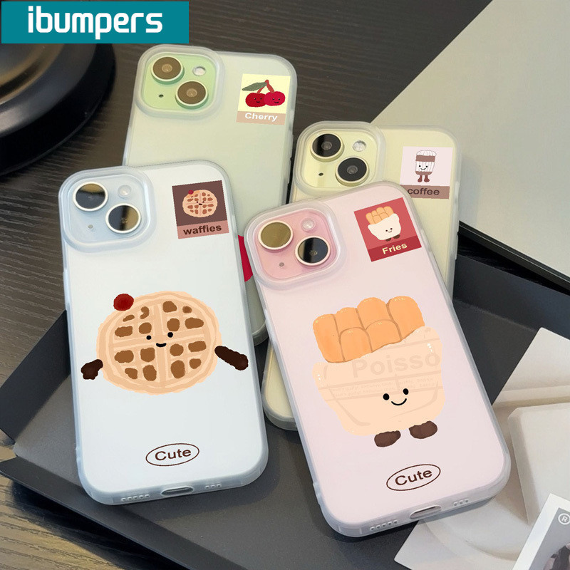 ibumpers Ốp Lưng IPhone Hàn Quốc Họa Tiết Thực Phẩm Hoạt Hình Dễ Thương Ốp Điện Thoại Trong Suốt Nhám Mờ TPU Mỏng Chống Sốc Chống Bẩn Cho IPhone 16 15 14 12 13 11 Pro Max IP 7 8 Plus X XS XR