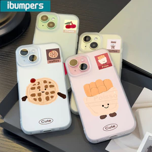 ibumpers Ốp Lưng IPhone Hàn Quốc Họa Tiết Thực Phẩm Hoạt Hình Dễ Thương Ốp Điện Thoại Trong Suốt Nhám Mờ TPU Mỏng Chống Sốc Chống Bẩn Cho IPhone 16 15 14 12 13 11 Pro Max IP 7 8 Plus X XS XR