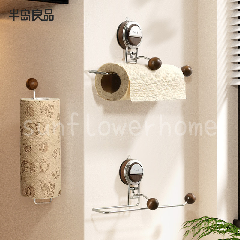 Cốc hút khăn nhà bếp Giá đỡ cuộn giấy đục lỗ