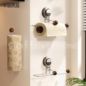 Cốc hút khăn nhà bếp Giá đỡ cuộn giấy đục lỗ