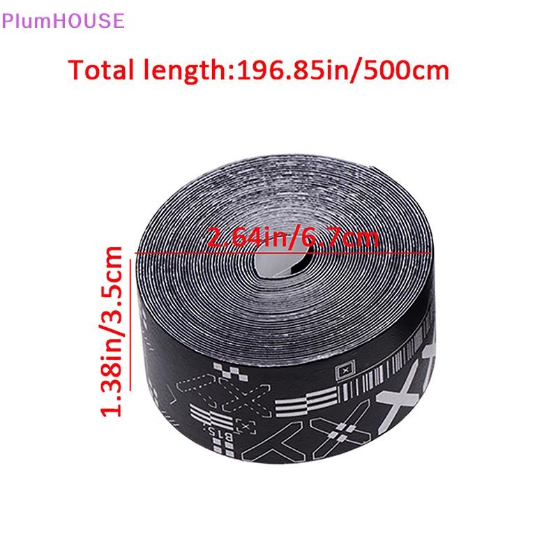 PlumHOUSE 1 Cuộn 500CM Đen Trắng In Tennis Vợt Mái Chèo Bảo Vệ Băng Dán Cho Bãi Biển Pickleball Vợt Thể Thao Phần VN